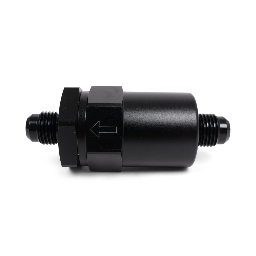 Hybrid Racing Black Inline Fuel Filter -6AN to -6AN (Universal)