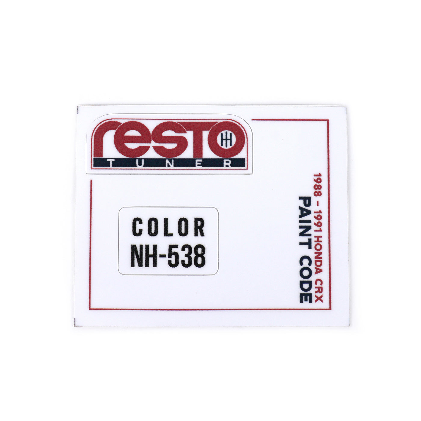 RestoTuner Honda Paint Code Replacement Decals