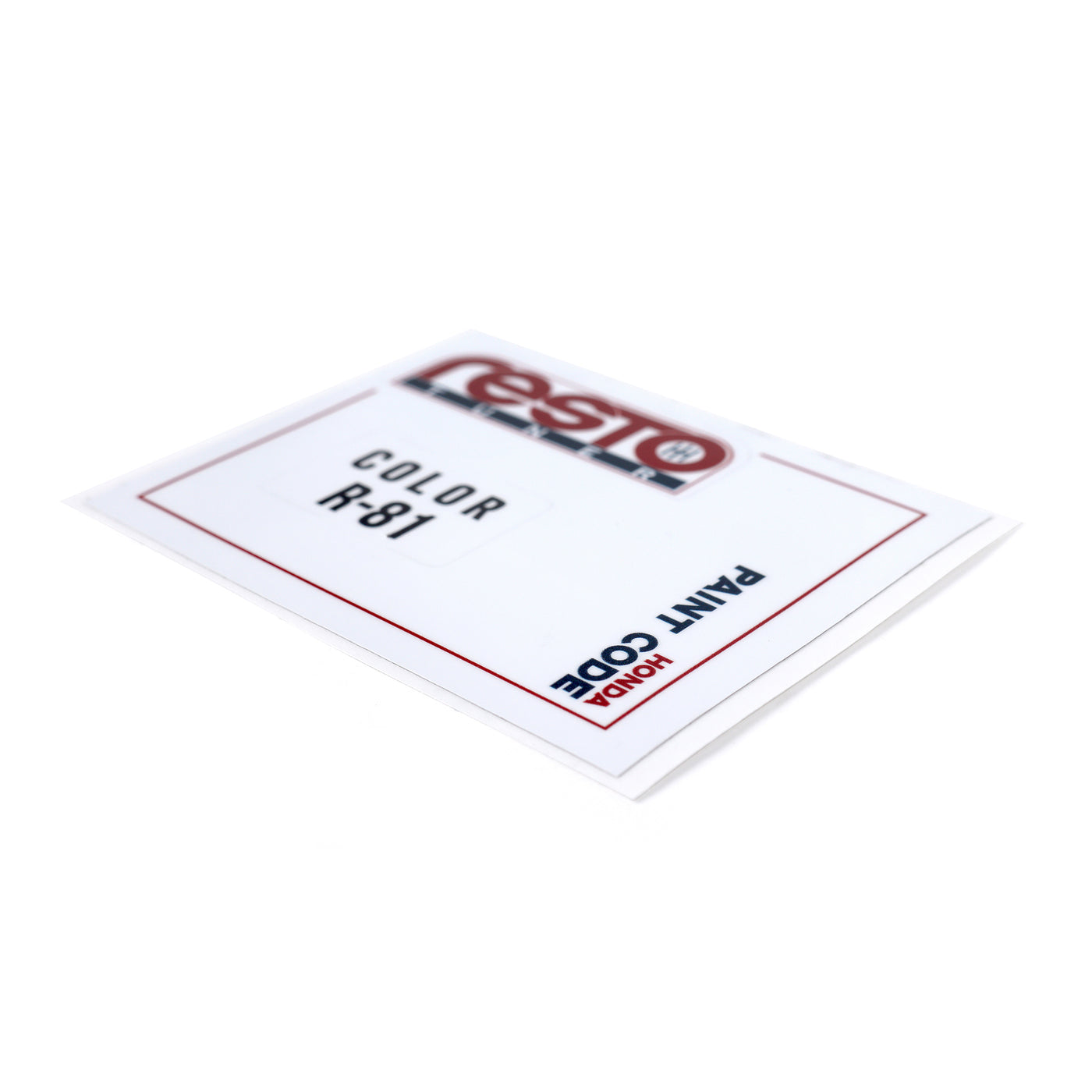 RestoTuner Honda Paint Code Replacement Decals