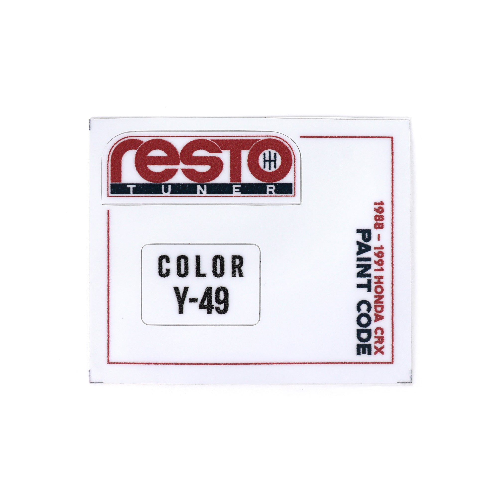 RestoTuner Honda Paint Code Replacement Decals