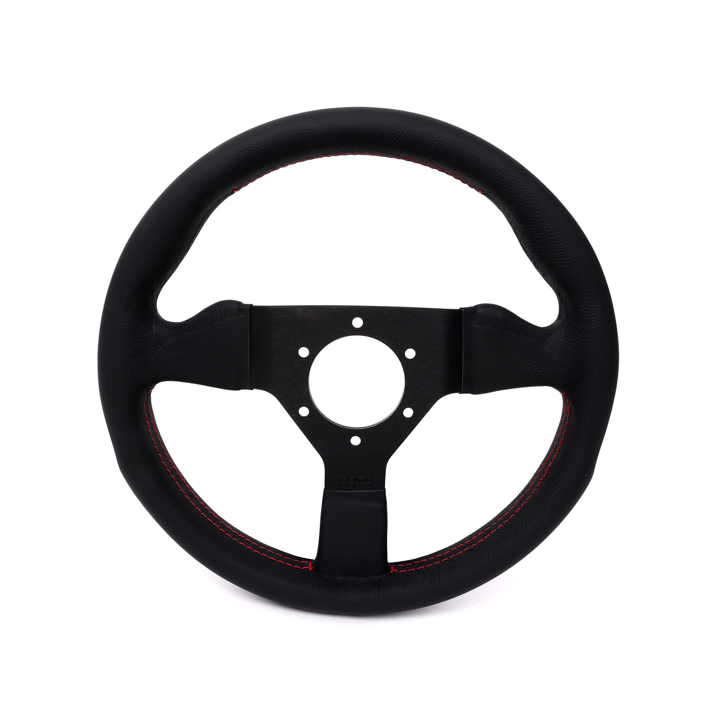 Momo Montecarlo Leather Steering Wheel 320 mm - Black/Red Stitch/Black Spokes