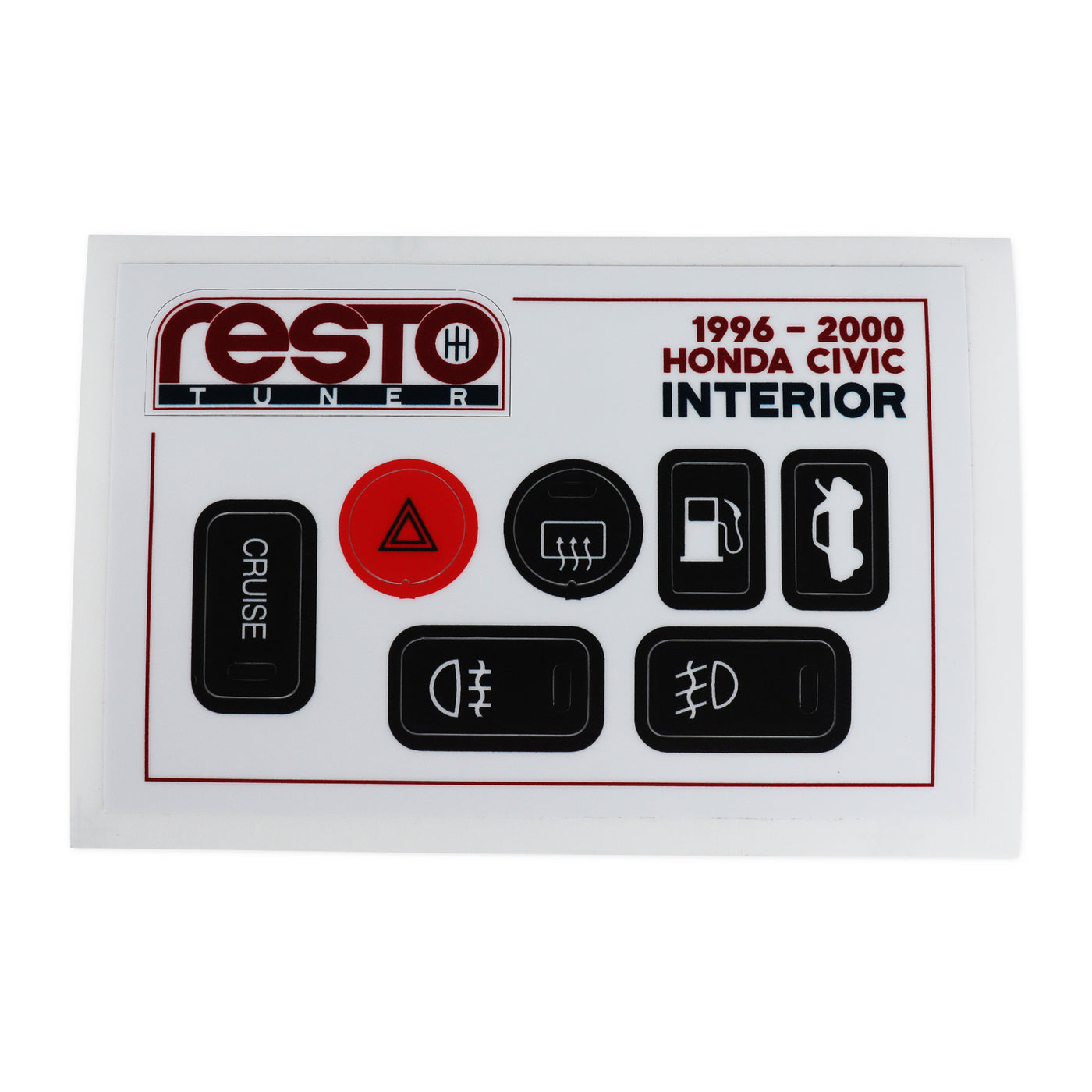 RestoTuner 1996-2000 Honda Civic Interior Decal Set