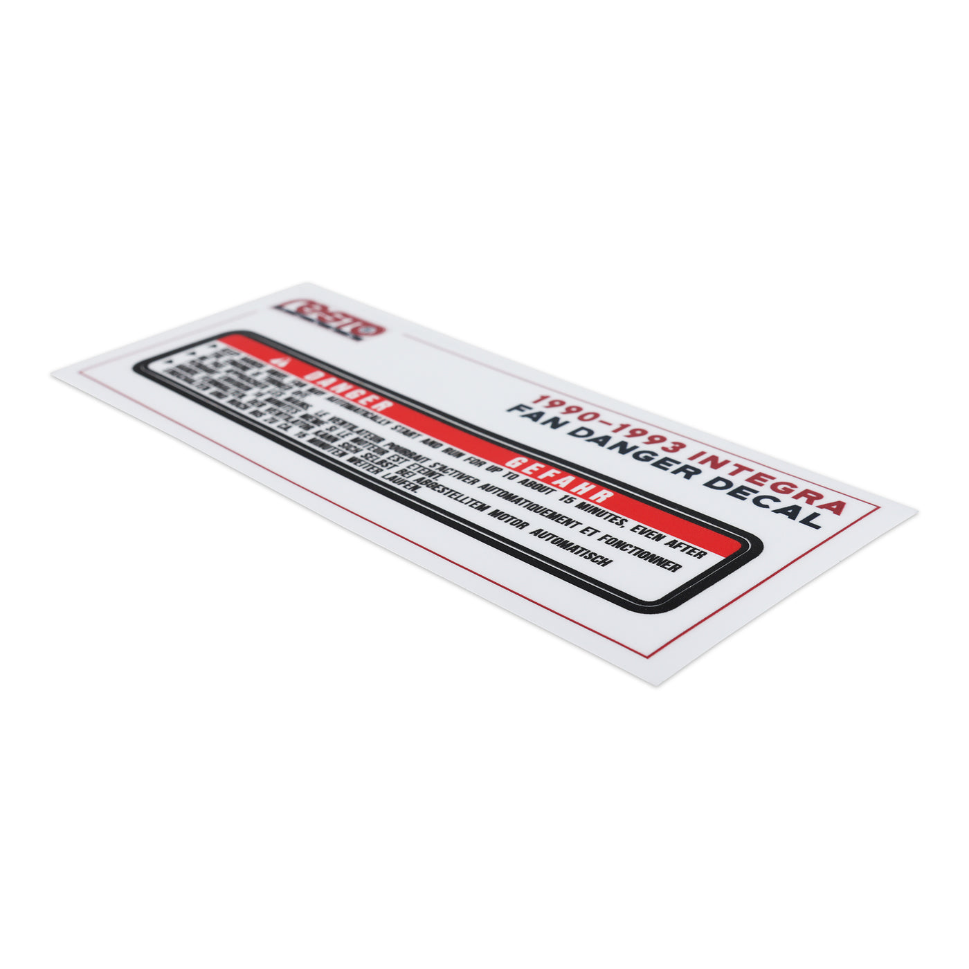 RestoTuner 90-93 Integra Fan Danger Replacement Decal